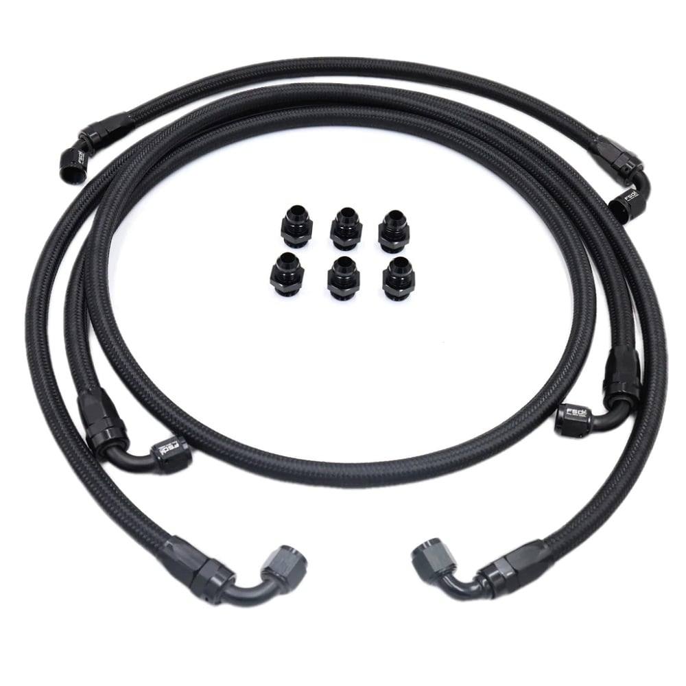 Full Send Diesel Black Braided Replacement 68RFE Transmission Line Kit 13-18 Ram 6.7L Cummins