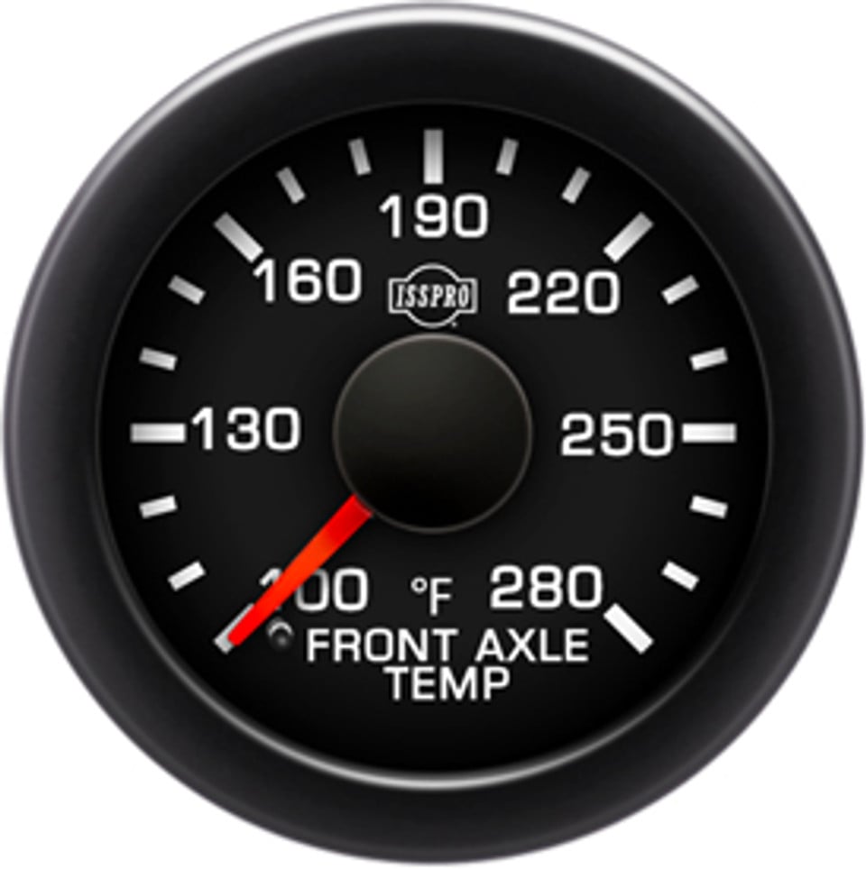 Isspro R17522 EV2 Front Axle Temperature Black Face Gauge