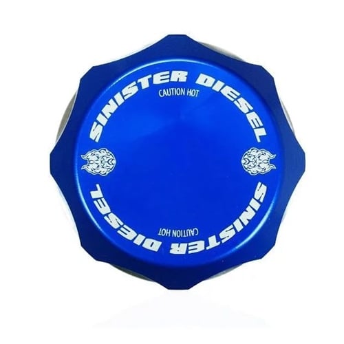 Sinister Diesel Blue Coolant Reservoir Degas Cap 94-16 Ford Powerstroke