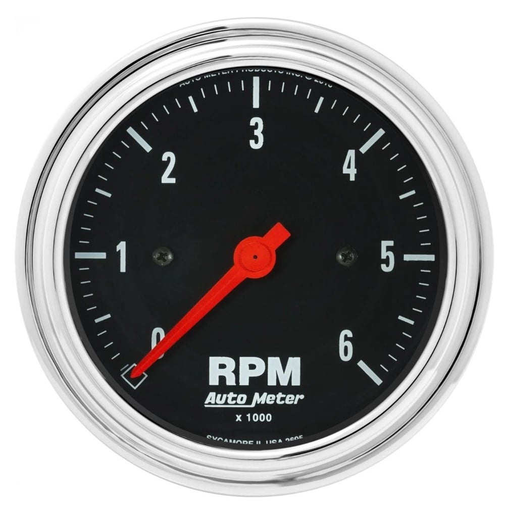 Auto Meter 3-3/8" Traditional Chrome In-Dash Tachometer 0-6,000 RPM