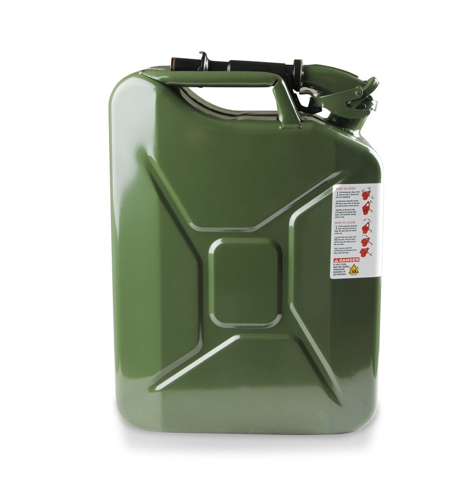 Anvil Off-Road 5.3 Gallon / 20 Liter Steel Green Jerry Can With Spout & Locking Cap