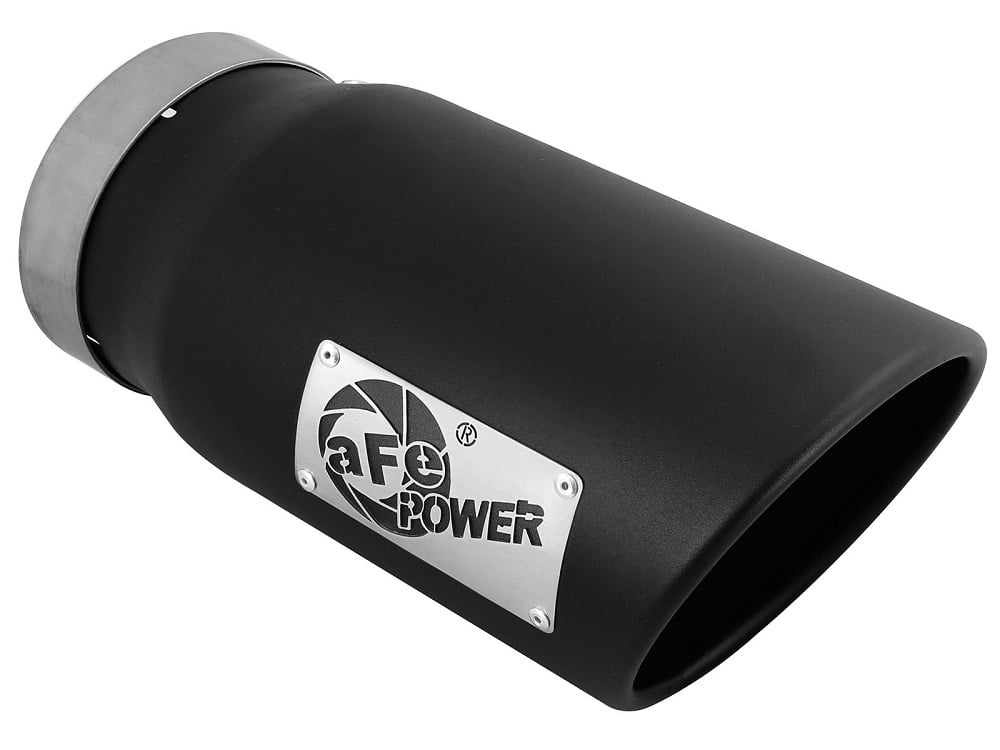 AFE Black Stainless Steel Rolled Angle Cut 5" x 6" x 12" Exhaust Tip