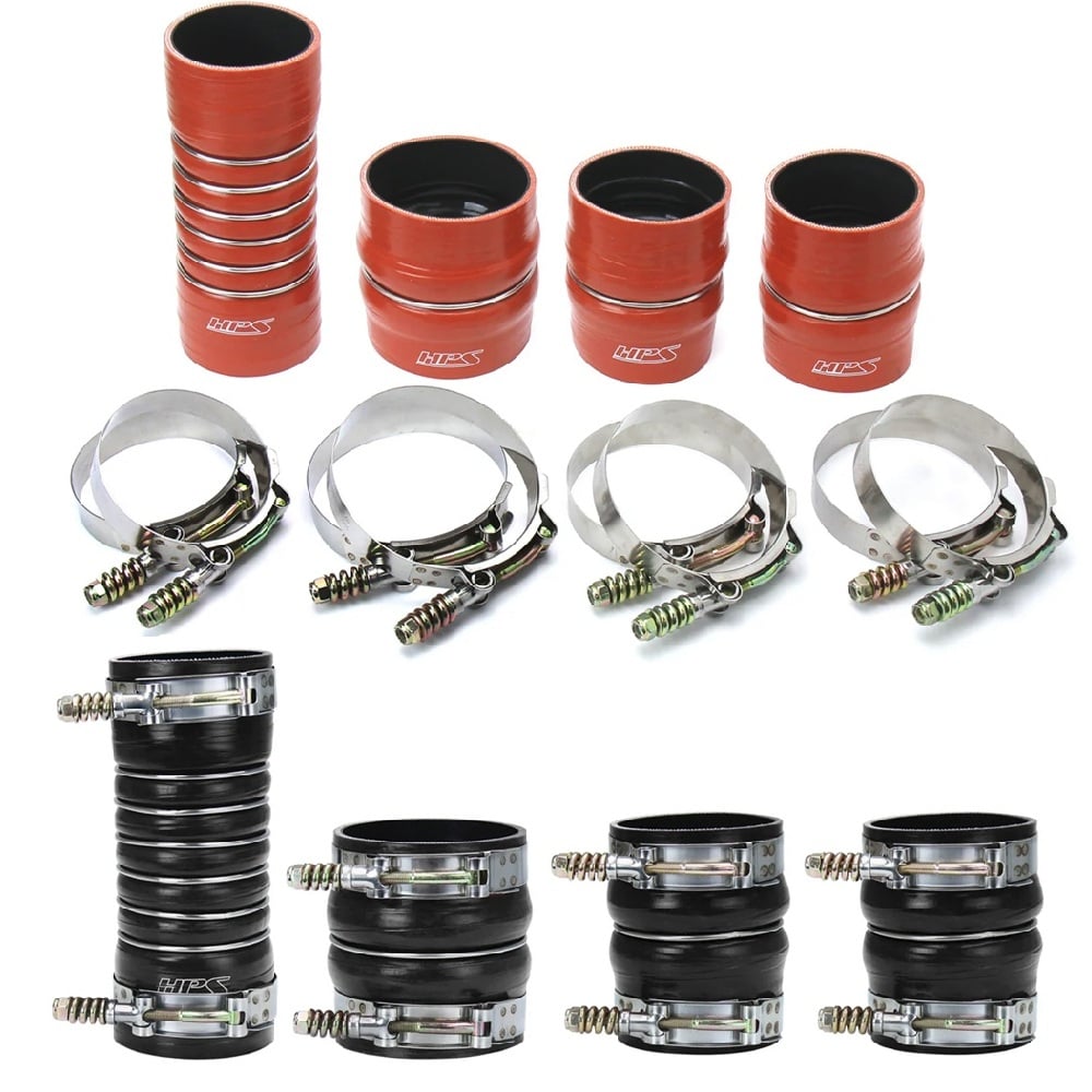 HPS High Temp Reinforced Silicone Intercooler Boot Kit 07.5-09 Dodge 6.7L Cummins