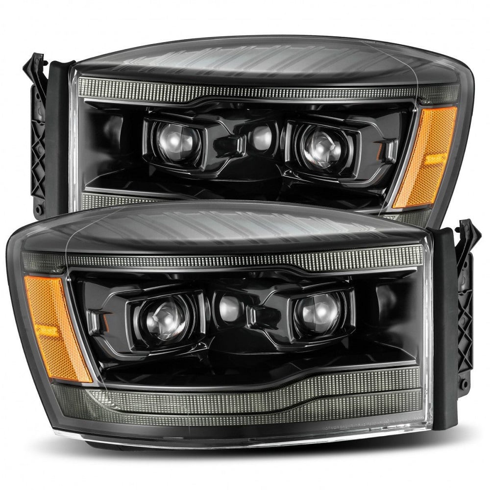 Alpharex LUXX-Series Alpha-Black LED Projector Headlights 06-09 Dodge Ram 2500 / 3500
