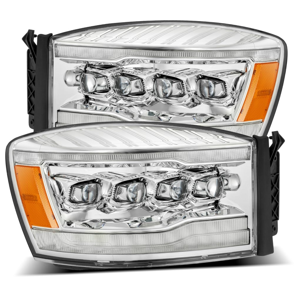 Alpharex NOVA-Series Chrome LED Projector Headlights 06-09 Ram 5.9L/6.7L Cummins