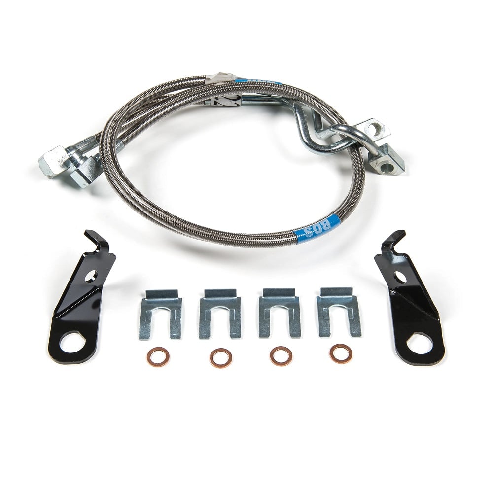 BDS Suspension Front Stainless Braided Brake Line Set 11-15 Ford 6.7L Powerstroke