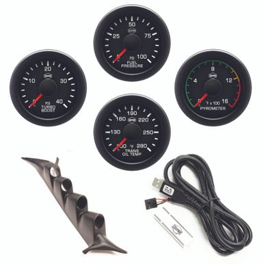 Isspro EV2 Pillar Kit With 4-Gauges 99-05 Ford 7.3/6.0L Powerstroke