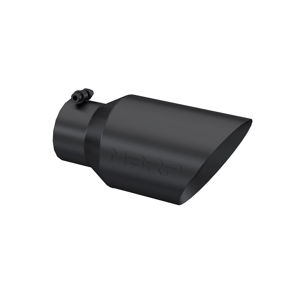 MBRP T5072BLK 4" Inlet x 6" Outlet x 12" Length Rolled Angle Cut Black Exhaust Tip