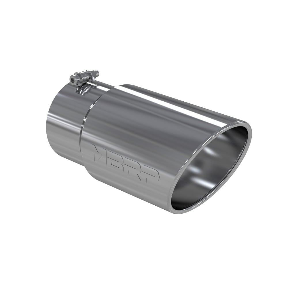 MBRP T5075 5" Inlet x 6" Outlet x 12" Length Rolled Angle Cut Polished Stainless Exhaust Tip