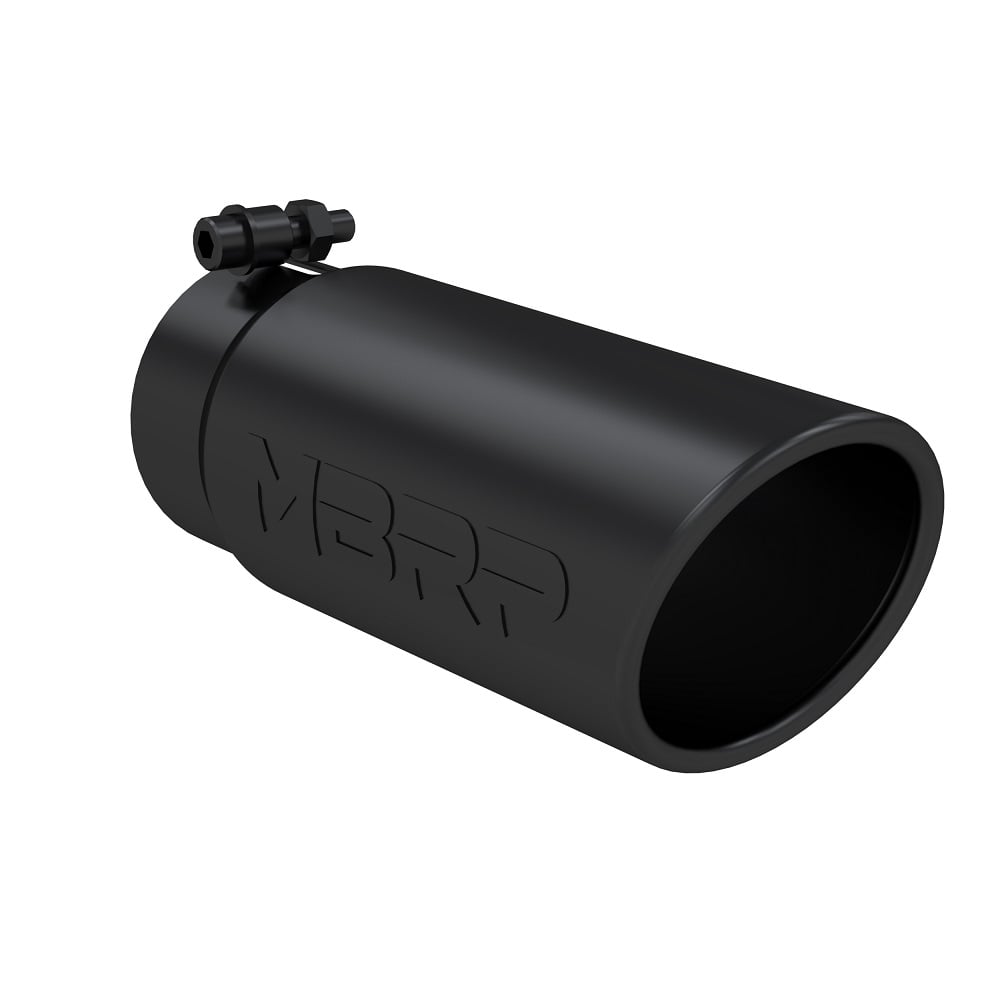 MBRP T5112BLK 3.5" Inlet x 4" Outlet x 10" Length Rolled Angle Cut Black Exhaust Tip