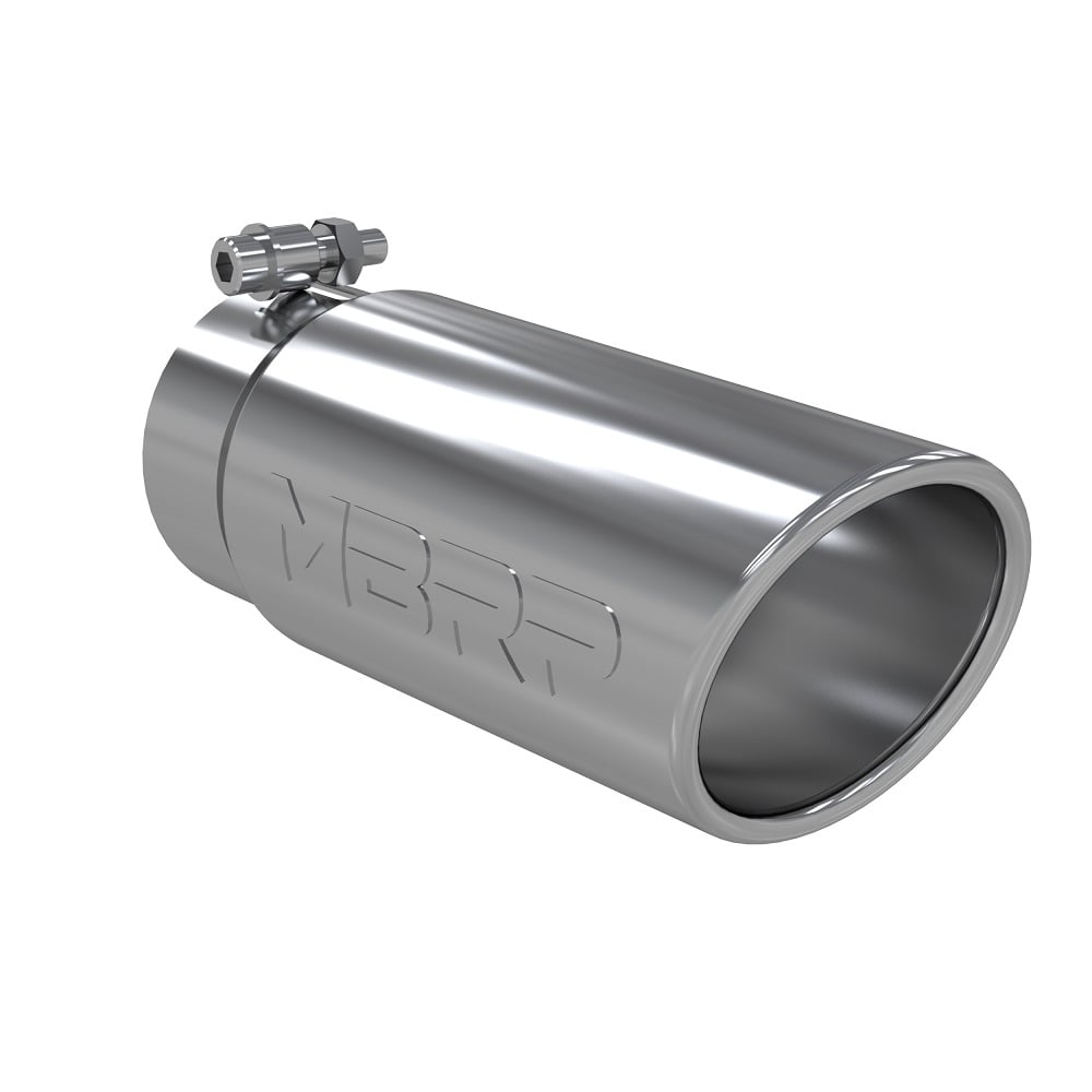 MBRP T5112 3.5" Inlet x 4" Outlet x 10" Length Rolled Angle Cut Polished Stainless Exhaust Tip