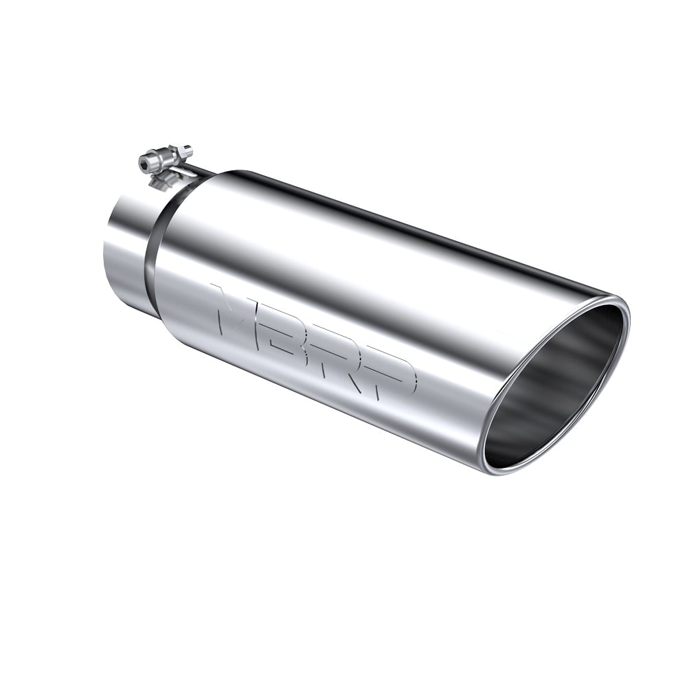 MBRP T5125 5" Inlet x 6" Outlet x 18" Length Rolled Angle Cut Polished Stainless Exhaust Tip