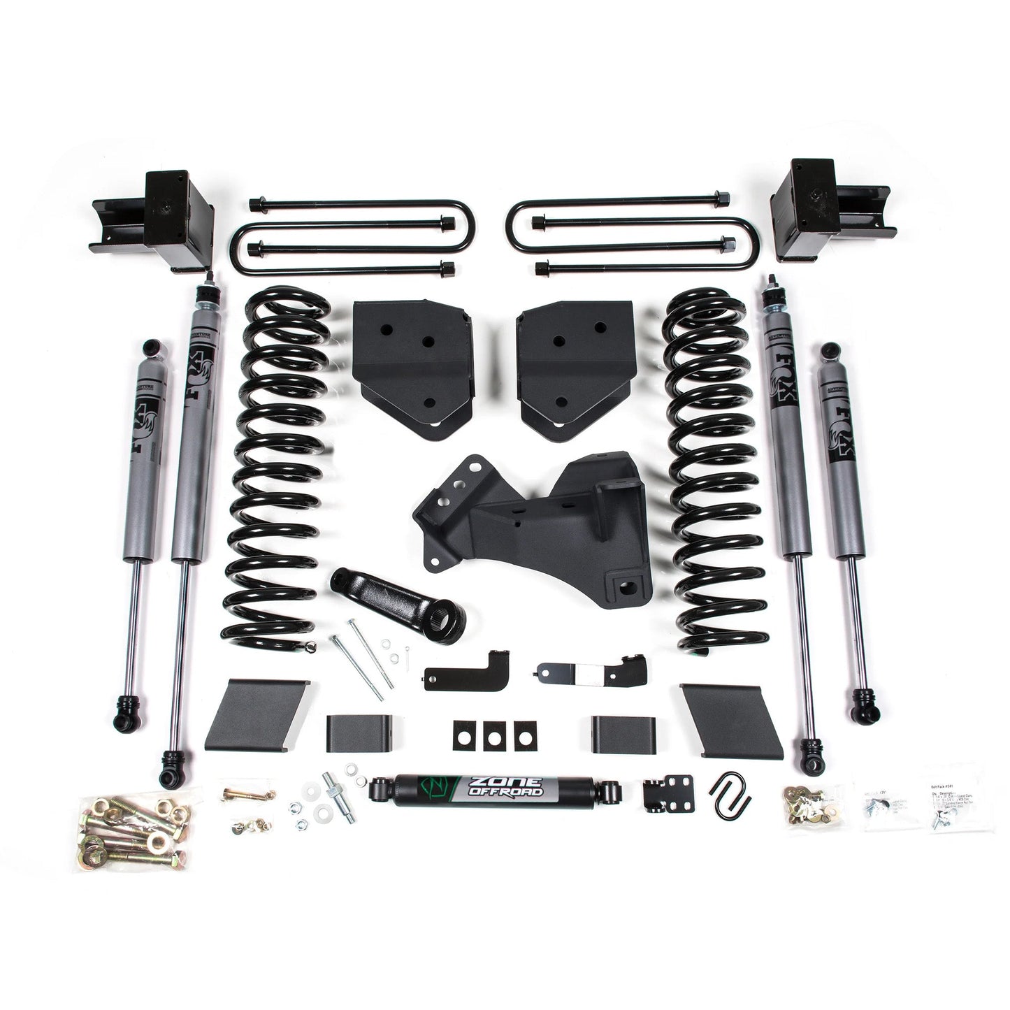 Zone Offroad 4" Suspension System Lift Kit 2017-2019 Ford F-250 / F-350