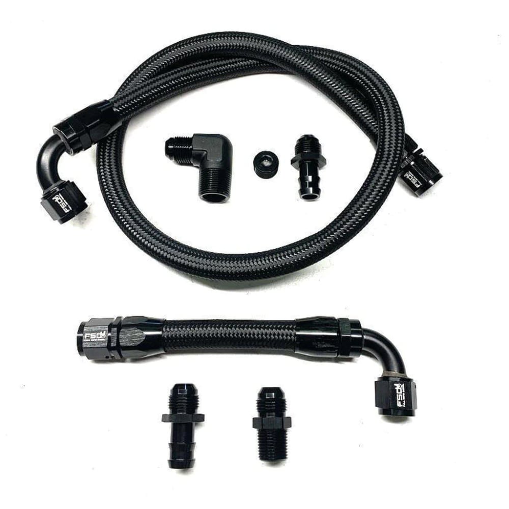 Full Send Diesel Braided Heater Hose Kit 03-07 Dodge Ram 5.9L Cummins
