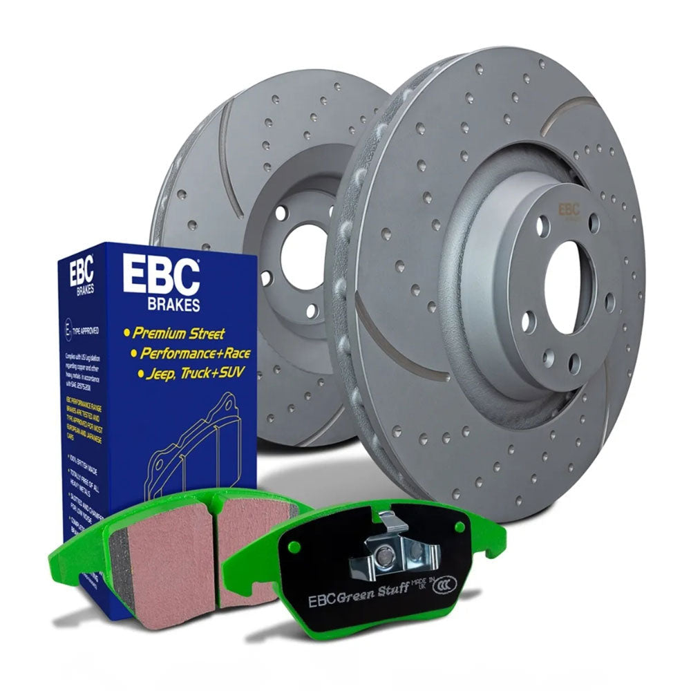 EBC Stage 3 Dimpled and Slotted Rear Brake Rotor and Pad Kit 03-08 Ram HD