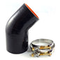 Silicone 45 Degree Reducing Elbow with Clamps 94-97 7.3L Ford Powerstroke