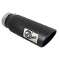 AFE 49T40501-B12 Black Stainless Steel Rolled Angle Cut 4" x 5" x 12" Exhaust Tip