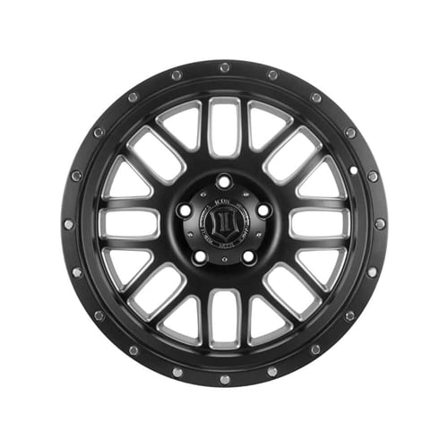 ICON Alloys 20" ALPHA Satin Black with Milled Windows Wheel 8x6.5 Bolt Pattern