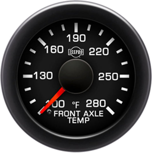 Isspro R17522 EV2 Front Axle Temperature Black Face Gauge
