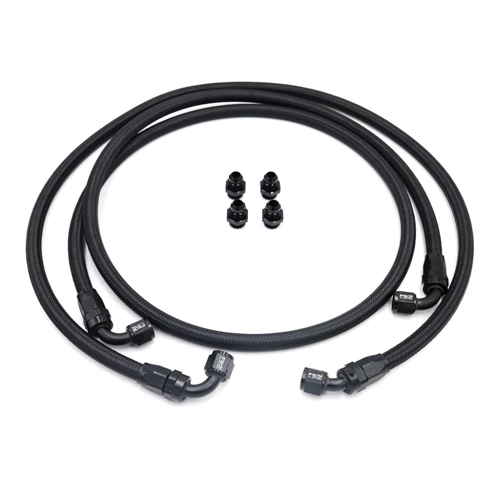 Full Send Diesel Black Braided Replacement 68RFE Bypass Transmission Line Kit 13-18 Ram 6.7L Cummins