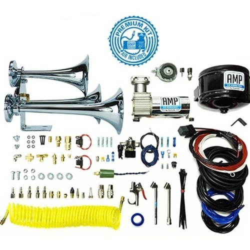 PacBrake HP10314 Premium Triple Train Air Horn Kit With Compressor