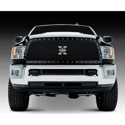 T-Rex 6714521 X-Metal Series Black Studded Mesh 1-Piece Replacement Grille 13-18 Ram 6.7L Cummins