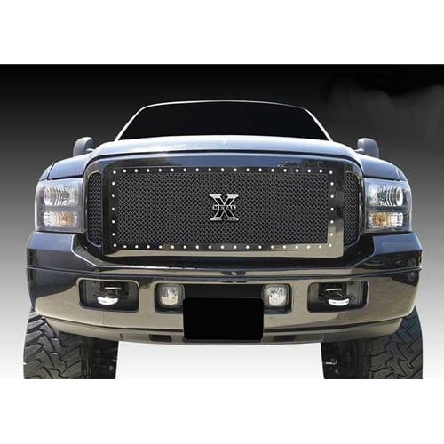T-Rex 6715611 X-Metal Series Black Studded Mesh 3-Piece Grille 05-07 6.0L Ford Powerstroke
