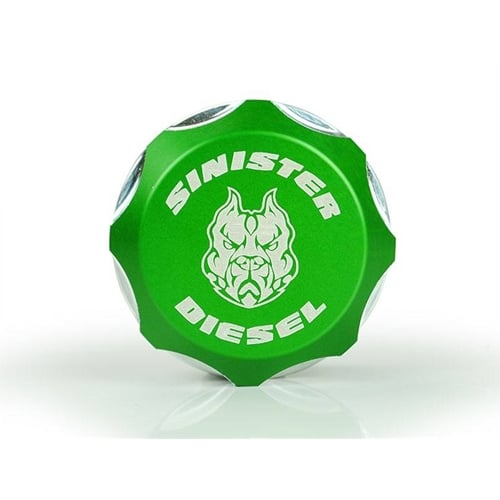 Sinister Diesel Green Billet Fuel Cap 13-23 Ram 6.7L Cummins