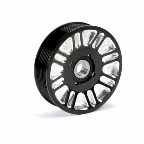 Fleece Upper Fan Pulley Idler (Black Finish Contrast Cut) 03-18 Dodge 5.9L / 6.7L Cummins