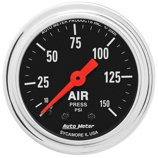 Auto Meter 2-1/16" Traditional Chrome Air Pressure Gauge 0-150 PSI
