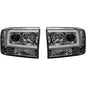 RECON Clear/Chrome Projector Headlights with OLED Halos 99-04 Ford Superduty