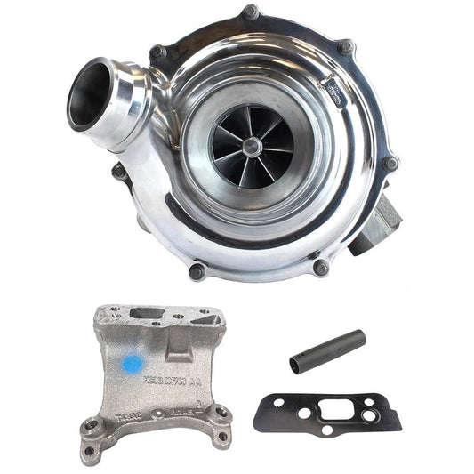 Industrial Injection XR1 Series Turbo Billet 64mm With Pedestal 15-16 6.7L Ford Powerstroke