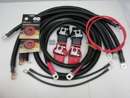 Custom Battery Cables Replacement Battery Cable Set 08-10 Ford 6.4L Powerstroke