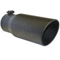 Diamond Eye Angle Cut | Rolled Edge | Bolt On | Black Powdercoat Exhaust Tip