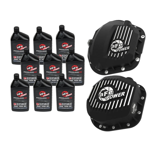 AFE Front And Rear Differential Covers With Oil 17-22 Ford F-250/F-350 SuperDuty 4WD