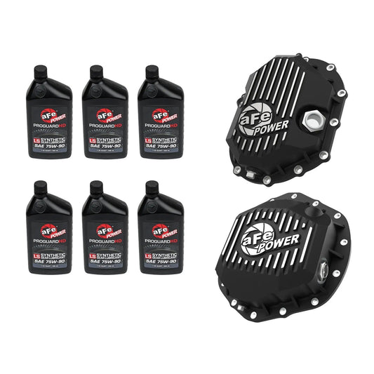 AFE Front And Rear Differential Cover With Oil 20-25 GM 2500HD/3500HD 4WD