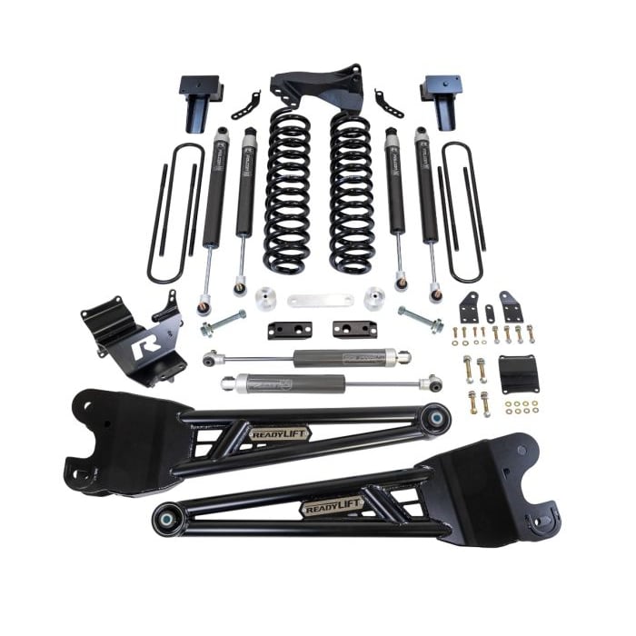 ReadyLIFT 4" Coil Spring Lift Kit With Radius Arms & Dual Steering Stabilizer 23-24 Ford Powerstroke