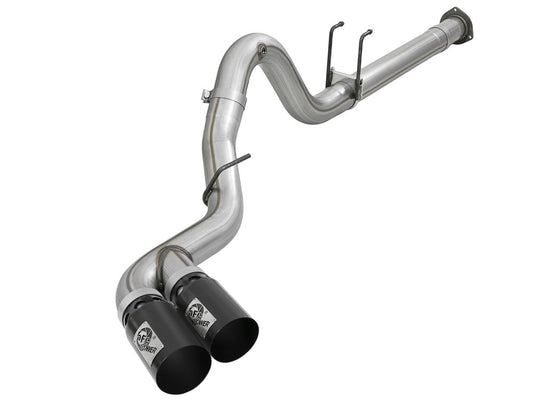 AFE Rebel XD Series 4" 409 Stainless Steel DPF-Back Exhaust Dual Tips 17-25 Ford 6.7L Powerstroke