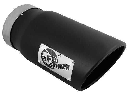 AFE Black Stainless Steel Rolled Angle Cut 5" x 6" x 12" Exhaust Tip