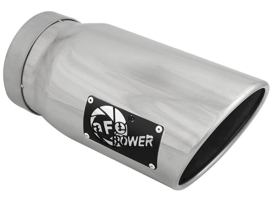AFE Polished Stainless Steel Rolled Angle Cut 5" x 6" x 12" Exhaust Tip
