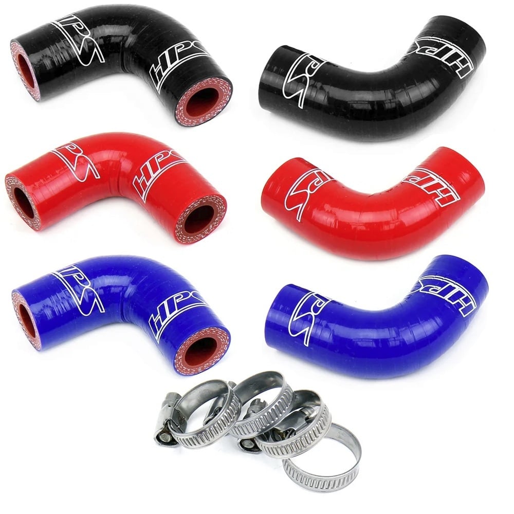 HPS High Temp Reinforced Silicone Oil Cooler Coolant Elbow Hose Kit 03-07 Dodge 5.9L Cummins