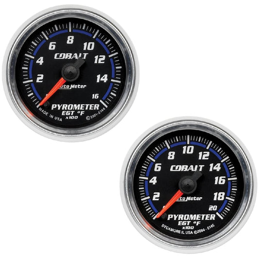 Auto Meter 2-1/16" Cobalt Pyrometer EGT Gauge  0-1600° F | 0-2000° F
