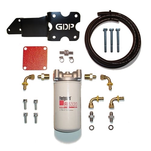 GDP MK-2 High Flow Fuel Filter W/ Big Line Kit APPS Mount 03-05 Dodge 5.9L Cummins