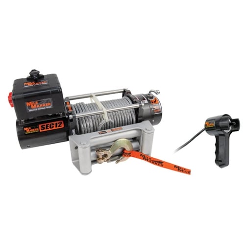 Mile Marker Tough Series Waterproof Electric Winches SEC12 12,000LBS 76-50251BW