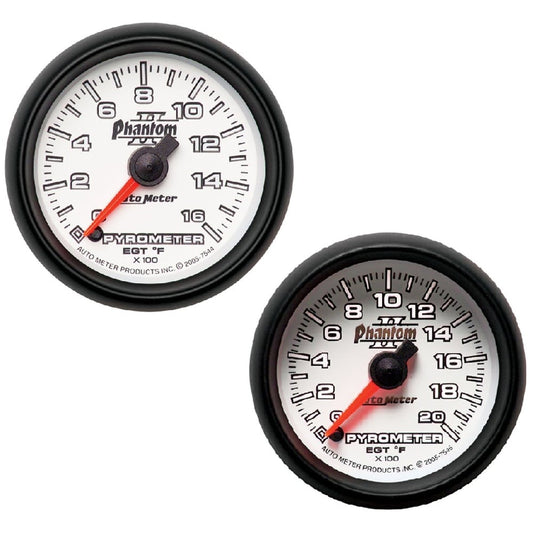 Auto Meter 2-1/16" Phantom II Pyrometer EGT Gauge  0-1600° F | 0-2000° F