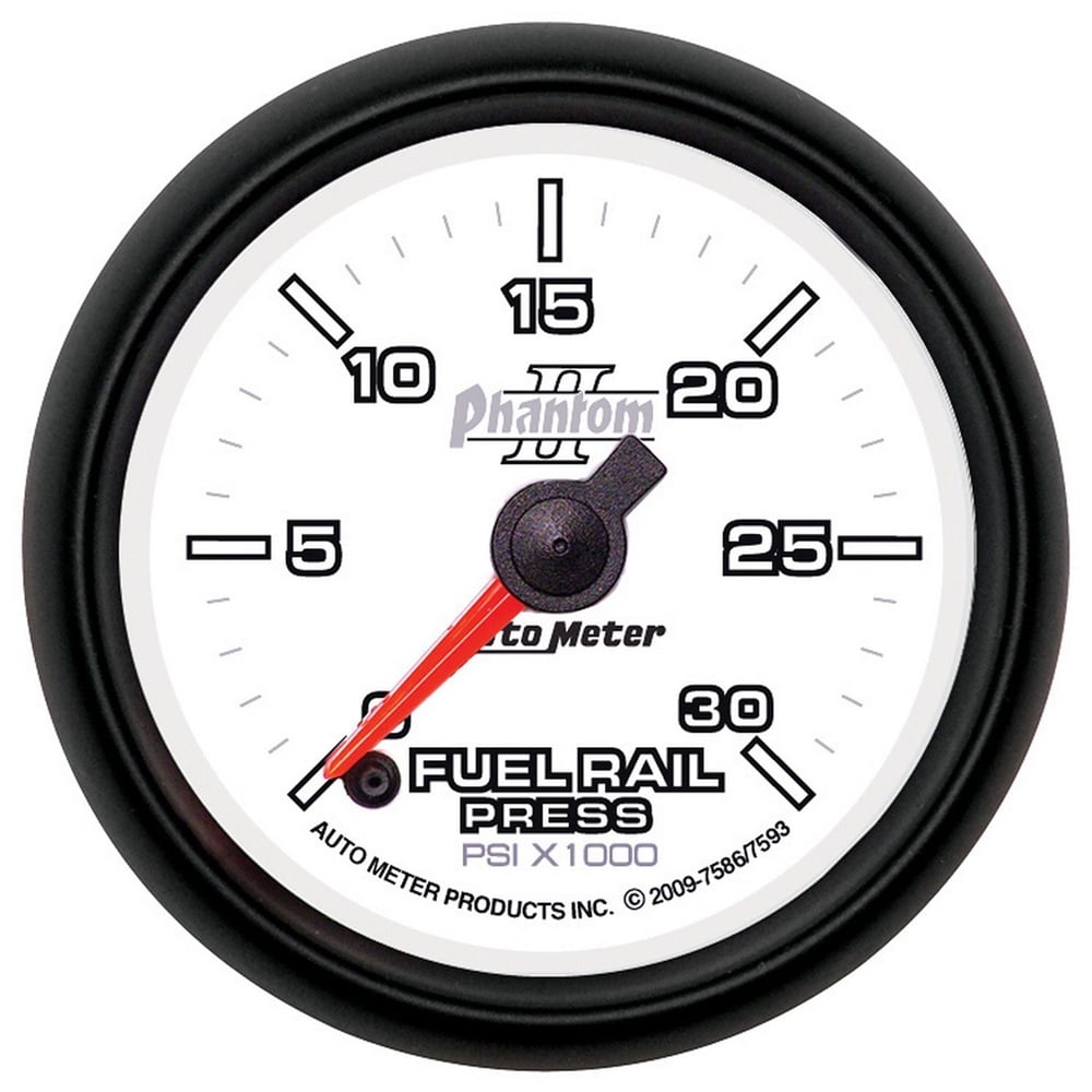 Auto Meter 2-1/16" Phantom II Fuel Rail Pressure Gauge 0-30K PSI