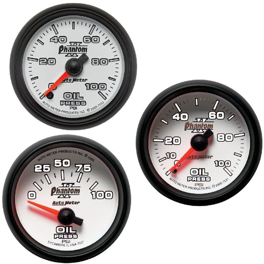 Auto Meter 2-5/8" Phantom II Oil Pressure Gauge 0-100 PSI