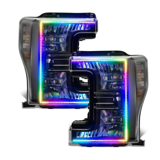 Oracle Lighting Dynamic ColorSHIFT Pre-Assembled Black Headlights 17-19 Ford F-250/F-350 Super Duty