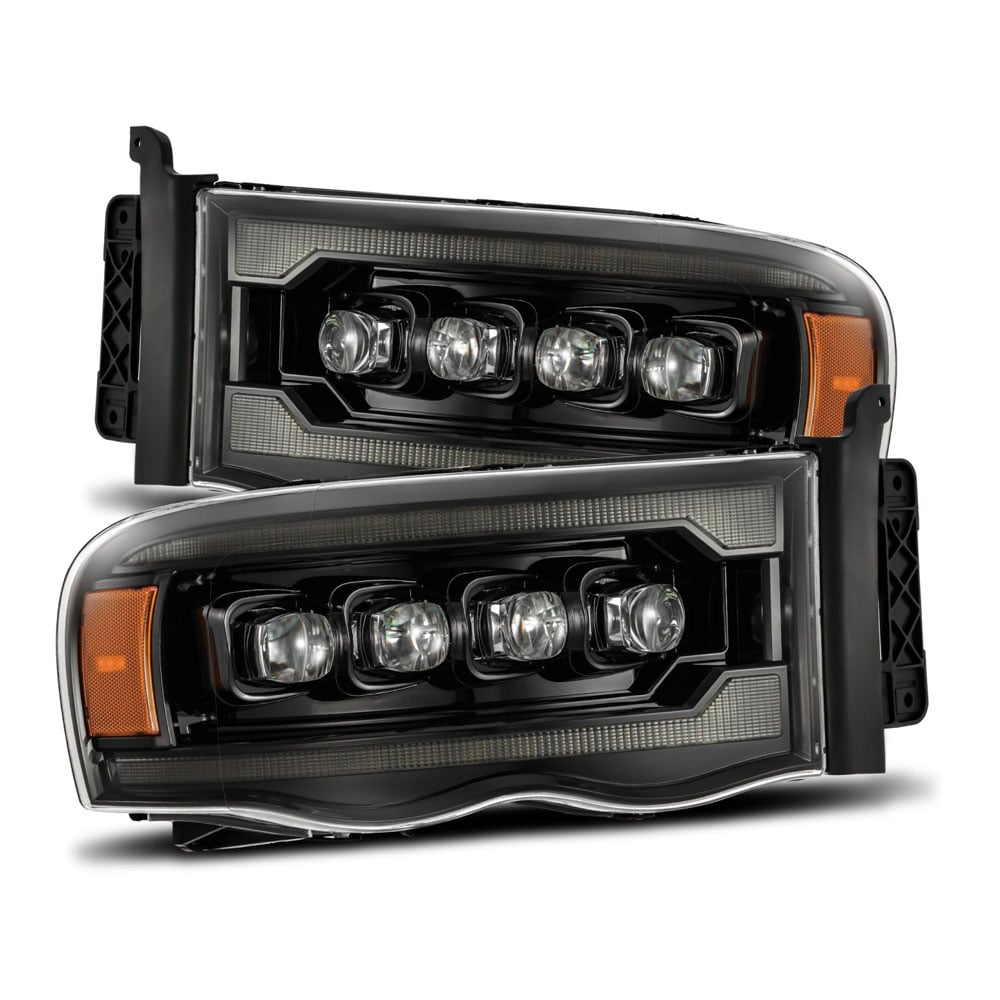 Alpharex NOVA-Series Alpha Black LED Projector Headlights 03-05 Ram 5.9L Cummins