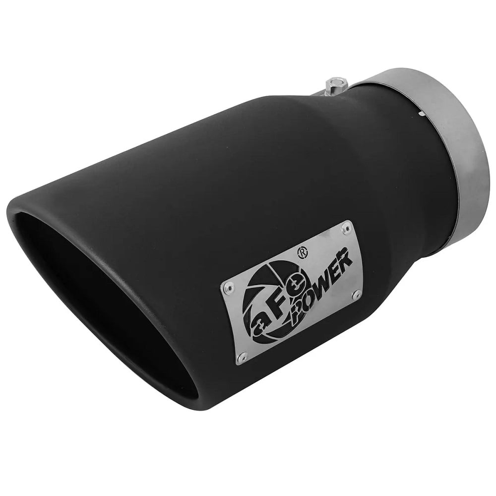 AFE Black Stainless Steel Rolled Angle Cut 5" x 7" x 12" Exhaust Tip